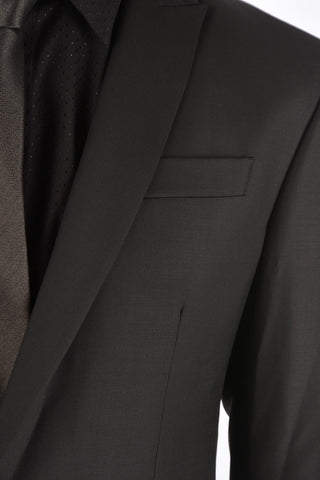 One Button Suit with Jetted Pockets