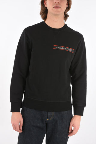 Crew Neck LOGO TAPE Brushed Cotton Sweatshirt