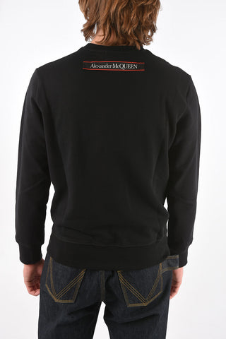 Crew Neck LOGO TAPE Brushed Cotton Sweatshirt