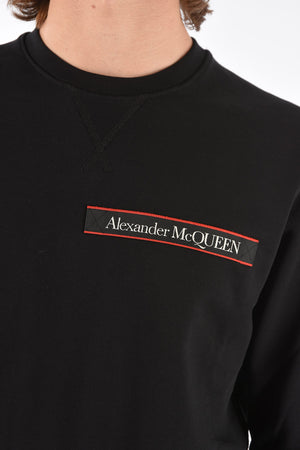 Crew Neck LOGO TAPE Brushed Cotton Sweatshirt