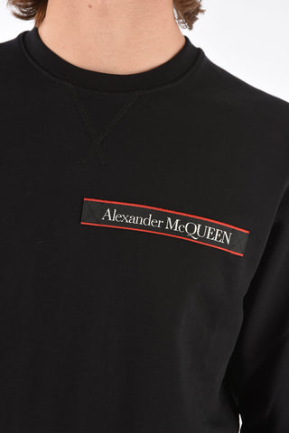 Crew Neck LOGO TAPE Brushed Cotton Sweatshirt