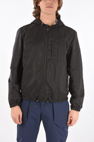 Reversible Leather Jacket with Hood