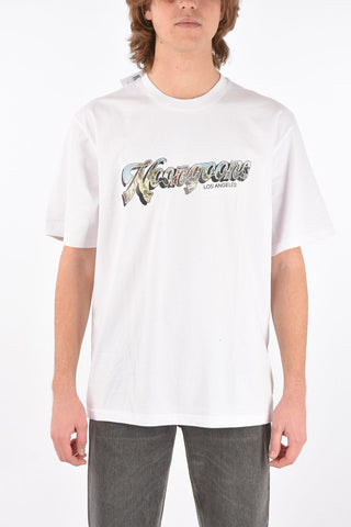 crew-neck t-shirt with print on the front