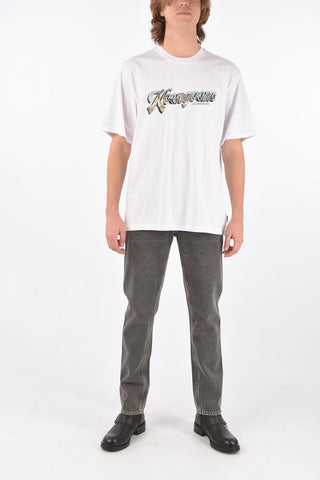 crew-neck t-shirt with print on the front