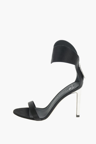Back Zipped Satin Sandals