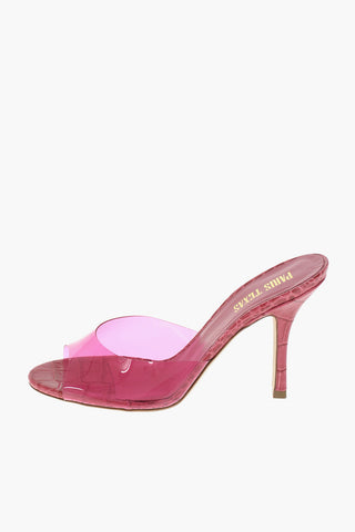 Mules PENELOPE in Pelle Stampata con Fascia in Plastica