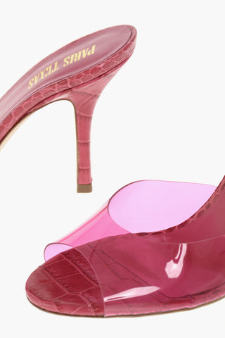 Mules PENELOPE in Pelle Stampata con Fascia in Plastica