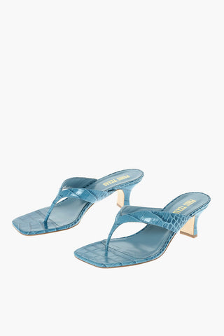 Croco Printed Leather PORTOFINO Thong Mules