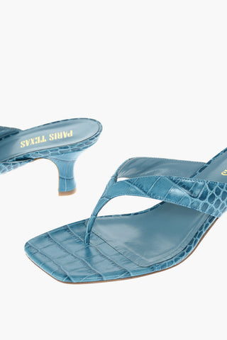 Croco Printed Leather PORTOFINO Thong Mules