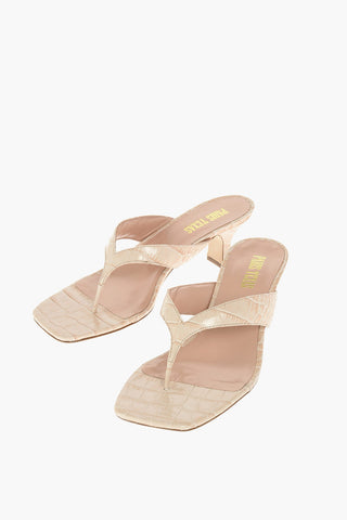 Croco Printed Leather PORTOFINO Thong Mules