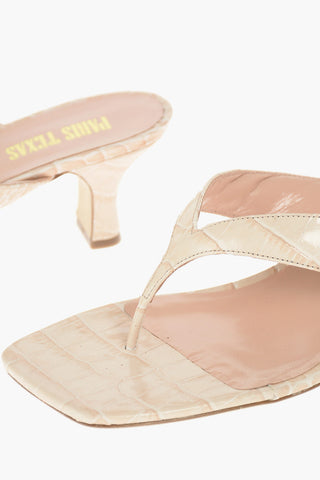 Croco Printed Leather PORTOFINO Thong Mules