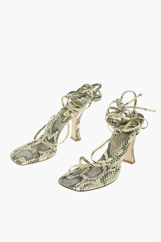 Python Printed MIRTA Leather Sandals