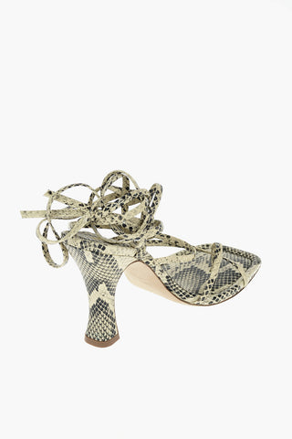 Python Printed MIRTA Leather Sandals