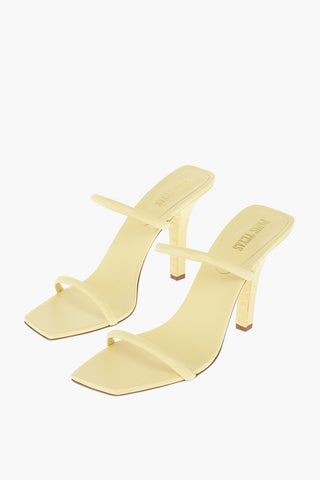 12cm Printed Leather Heel LINDA Mules