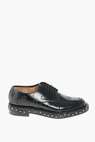 NOIR KEI NINOMIYA Derby Stringate in Pelle Traforata con Borchie