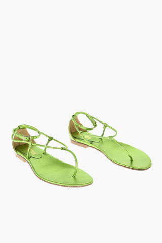 Lamè Leather JACKY Thong Sandals