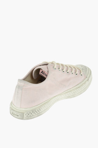 Sneakers in Tela Allacciate Effetto Vissuto