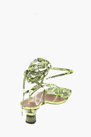Sandali Gladiator BETTY in Pelle in Stampa di Pitone 6cm