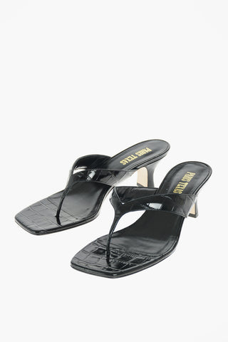 Croco Printed Leather PORTOFINO Thong Mules