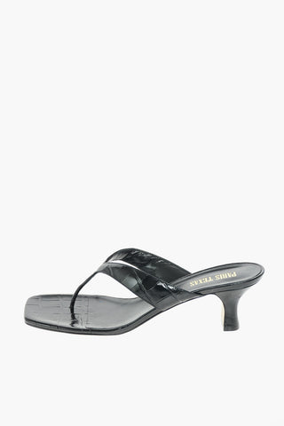Croco Printed Leather PORTOFINO Thong Mules