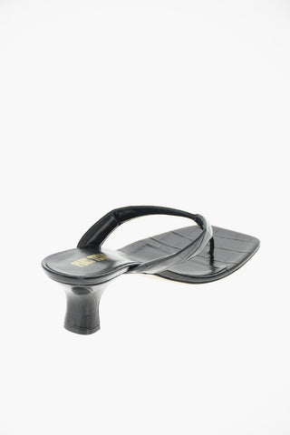 Croco Printed Leather PORTOFINO Thong Mules