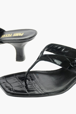 Croco Printed Leather PORTOFINO Thong Mules