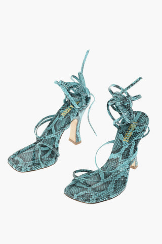 Ankle Lace-up MIRTA Printed Leather Sandals
