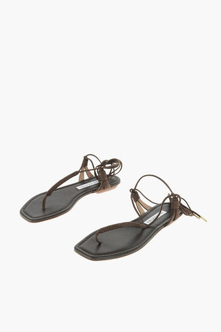Ankle Laced SOLE Leather Thong Sandals
