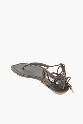Ankle Laced SOLE Leather Thong Sandals
