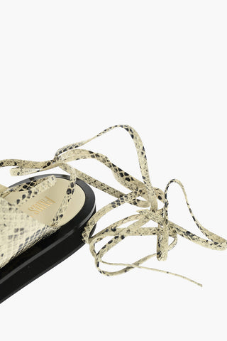 Python Printed Leather BROOKLYN Lace-up Sandals