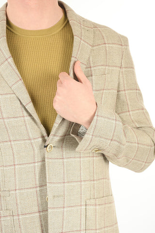 ID Hemp and Wool Windowpane Check IDENTITY Blazer