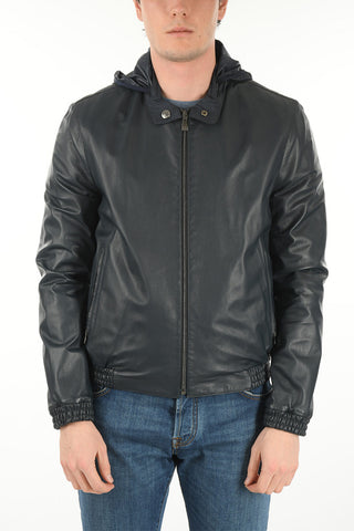 ID Leather Jacket with Foldable Hood