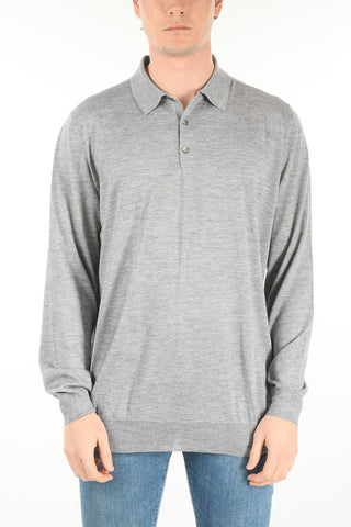 Polo a Maniche Lunghe in Misto Cashmere