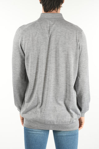 Polo a Maniche Lunghe in Misto Cashmere