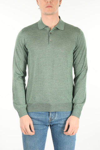 Long-sleeved Cashmere Blend Polo