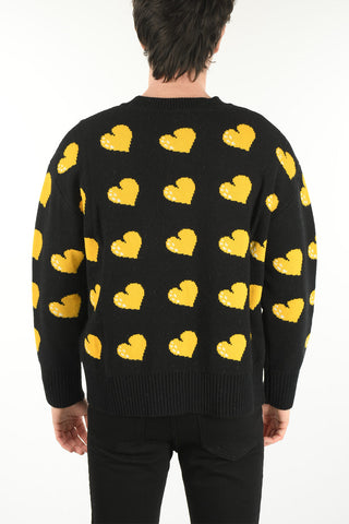 Roundneck Sweater with Hearts Pattern