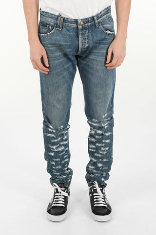 Low Rise Destroyed Denims 15cm