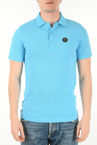 Embroidered HEXAGON Printed Cotton Polo