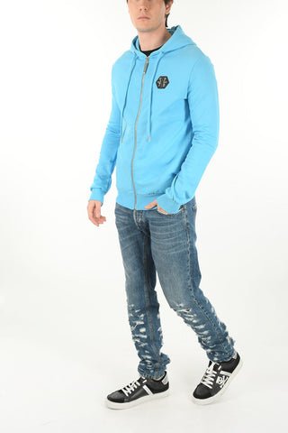Front Zipped ALLOVER SKULL Hoodie