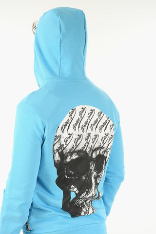 Front Zipped ALLOVER SKULL Hoodie