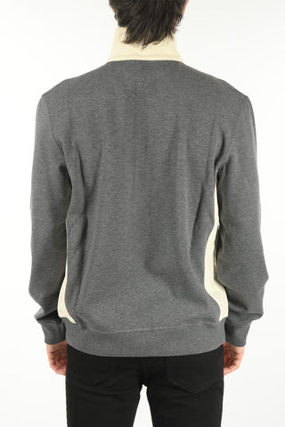 Mock Neck Nylon Detail Sweatshirt