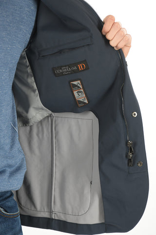 ID Giubbotto Impermeabile in Nylon con Tasche a Toppa