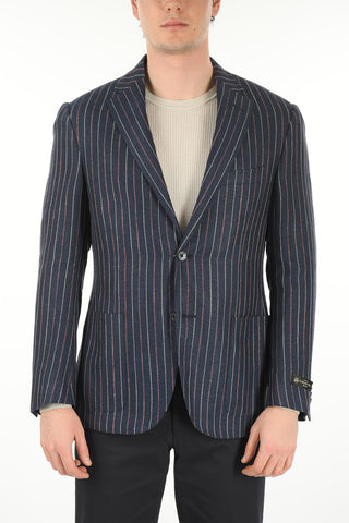 Double-split LEADER SOFT Pinstriped Blazer