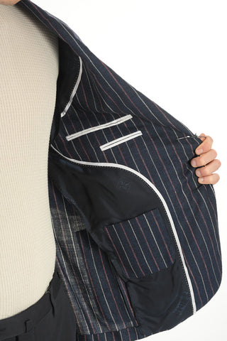 Double-split LEADER SOFT Pinstriped Blazer