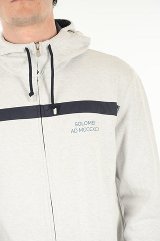 Felpa SOLOMEI con Cappuccio e Inserti in Nylon