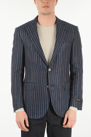 Double-split LEADER SOFT Pinstriped Blazer