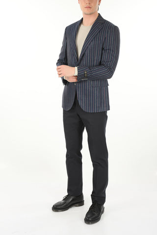 Double-split LEADER SOFT Pinstriped Blazer