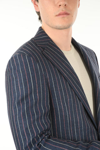Double-split LEADER SOFT Pinstriped Blazer