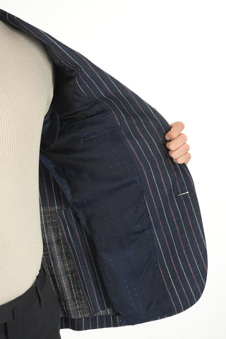Double-split LEADER SOFT Pinstriped Blazer