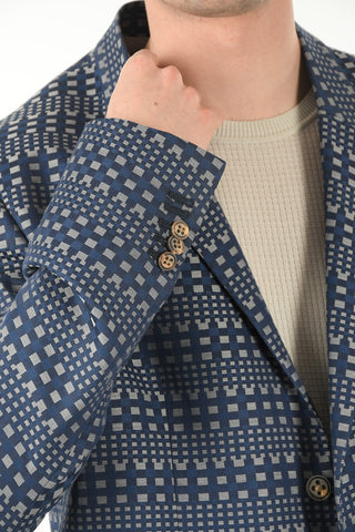 Checked Cotton Lined Blazer